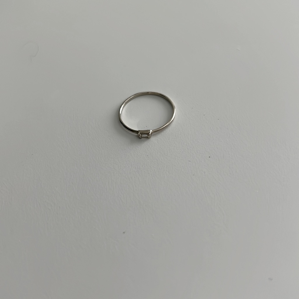 14k White Gold Diamond Baguette Stacking Ring